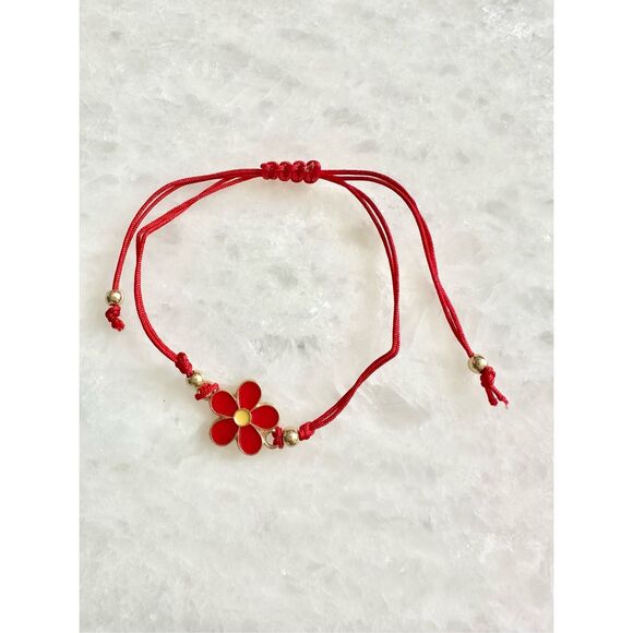 Red flower beaded Daisy friendship - Picture 1 of 2
